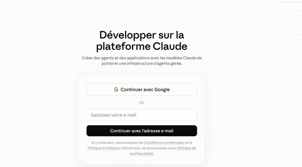 La Console Anthropic, point de départ pour une clé API