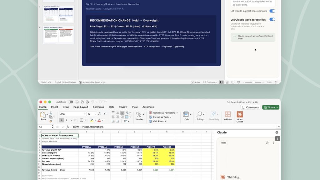 Miniature de la vidéo One conversation across Claude for Excel and PowerPoint